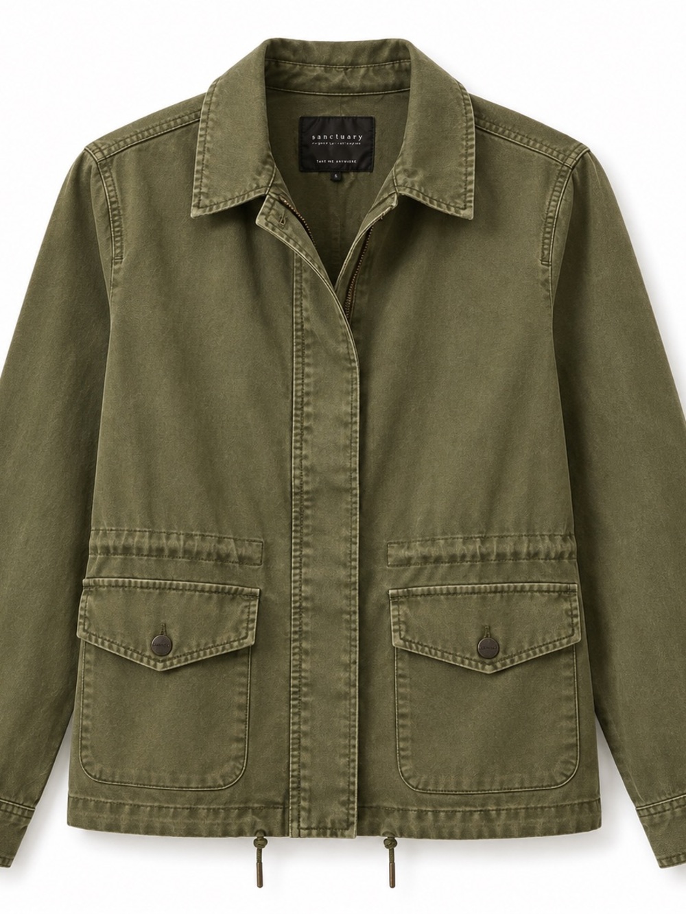 SANCTUARY Green Field Utility Cargo Cotton Blend Jacket size M